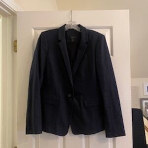 J Crew Navy Linen Blazer Size 10